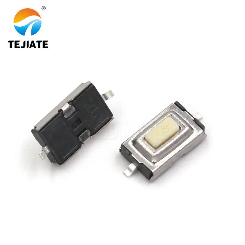 20PCS Paster-type 2 Legs Touch Key Microswitch Copper 2 Foot Side Press Button Switch 3*6*2.5/3.5MM Stretch Lid Green Product