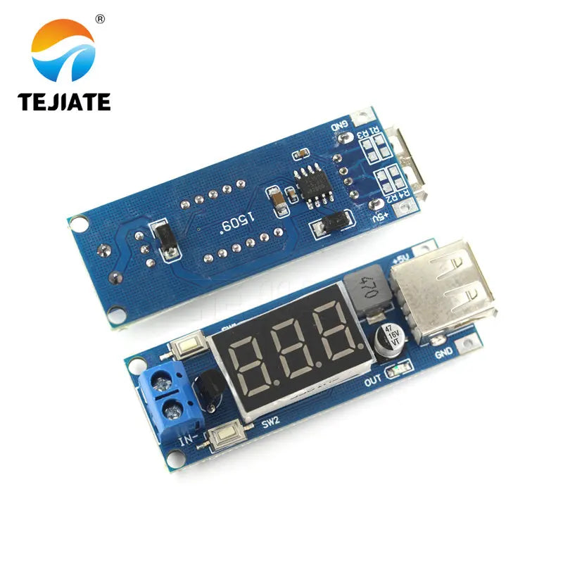 DC-DC step-down Power Supply Module car Battery Voltage meter+5V 2A USB Charging phone（6.5V 12V~40V to 5V）