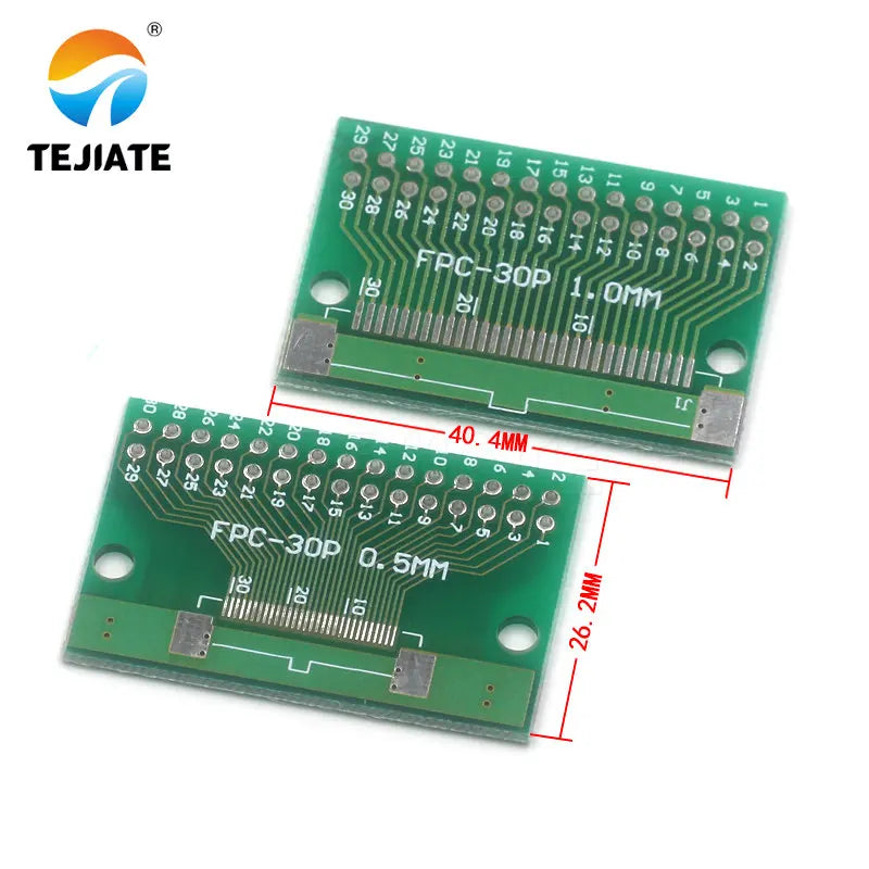 1pcs Double Side 0.5mm 1mm FFC FPC 6 8 10 12 20 30 40 50 60 Pin to 2.54mm FPC/FFC SMT Adapter Socket Plate PCB Board connector