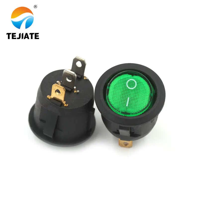 5PCS Ship Type Power Switch Boat Shaped Round Rocker Switch 2/3/4 Feet Red/Green/White/Black Press button 6A 250V Open Hole 20MM