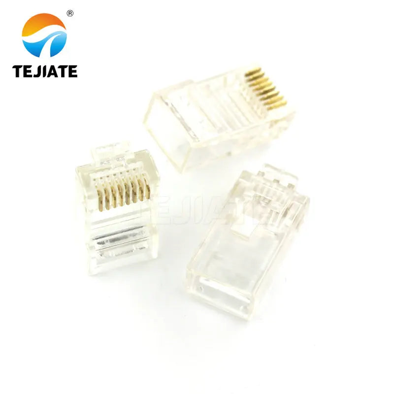 RJ45 Network Socket Internet Interface Connecting Base Crystal Head Female Base 8P8C  Vertical Copper Shell With Shield