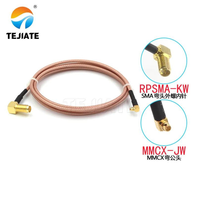 1PCS TEJIATE Adapter Cable MMCX To RPSMA Type MMCX-JW Convert RPSMA-KW 8-90CM 1M 1.5M 2M Length Connector RG316 Wire