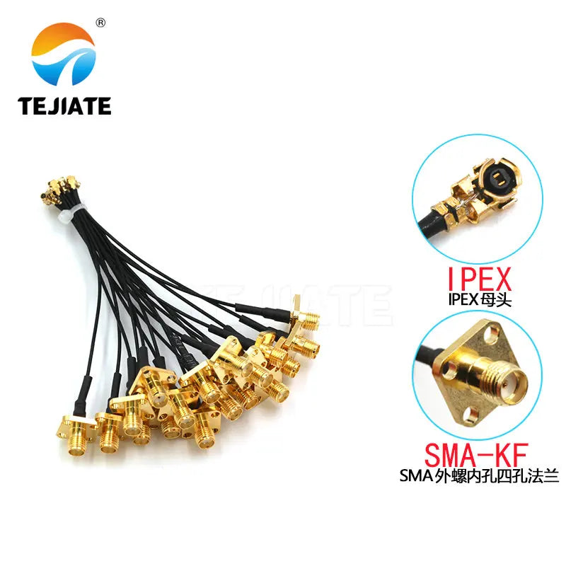 1PCS IPX To SMA Adapter Outer Screw Inner Hole Connector Four Hole Flange Length 10CM Match For 1.13 Wire