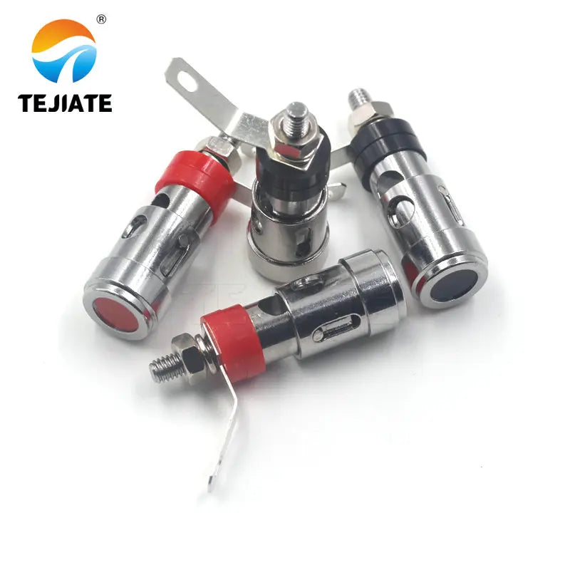 1PCS Press-down Type Spring Terminal Sound Amplifier Speaker Adapter Self-locking Quick-reaction Socket 39.5MM Red/Black