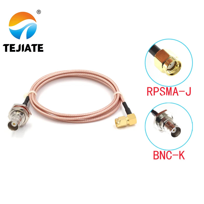 1PCS TEJIATE Adapter Cable RPSMA To BNC RPSMA-J Convert BNC-K 8-90CM 1M 1.5M 2M Length Connector RG316 Wire
