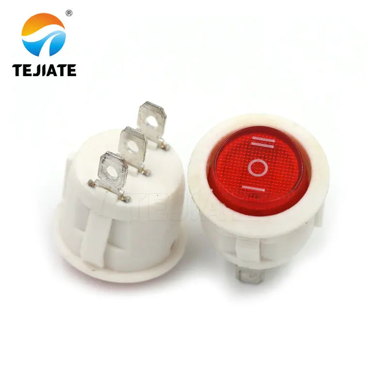 5PCS Ship Type Power Switch Boat Shaped Round Rocker Switch 2/3/4 Feet Red/Green/White/Black Press button 6A 250V Open Hole 20MM