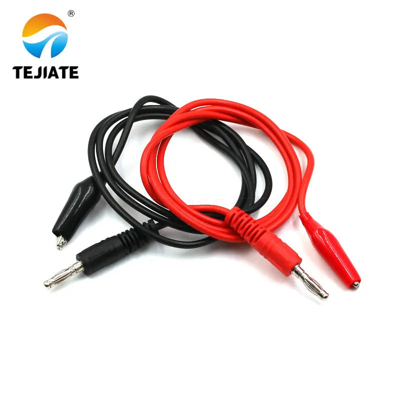 1PCS  4MM Banana Plug To Medium Alligator Clip Line Universal Pen Test line Silica Gel Connector Wire Length 80CM Red/Black