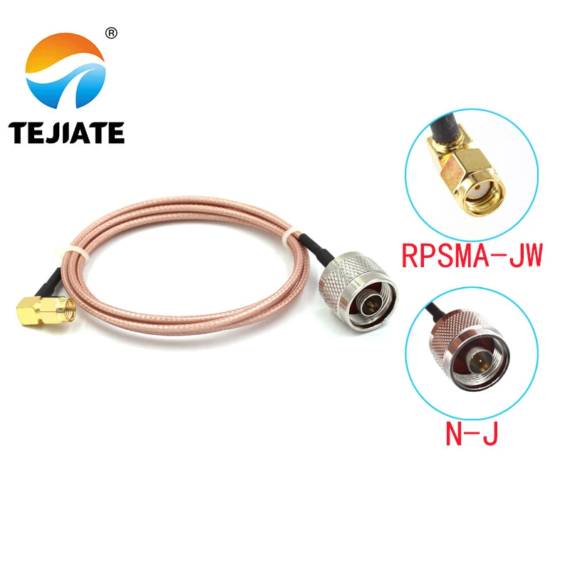 1PCS TEJIATE Adapter Cable RPSMA To N Type RPSMA-JW Convert N-J 8-90CM 1M 1.5M 2M Length Connector RG316 Wire