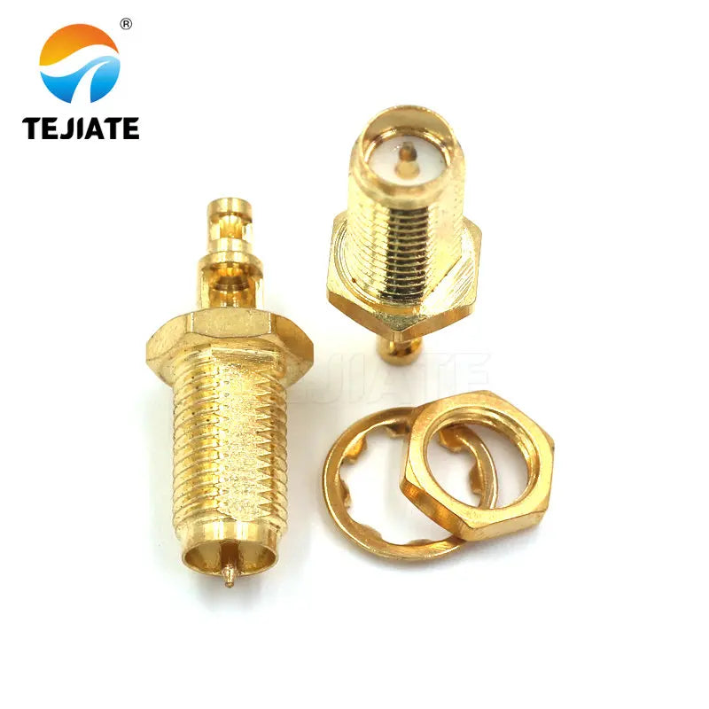 50PCS SMA Female/male Header RPSMA-KY/KWE-1.13 Outer Screw Inner Pin/hole Reverse Connection Pressure Welding Feeder Connector