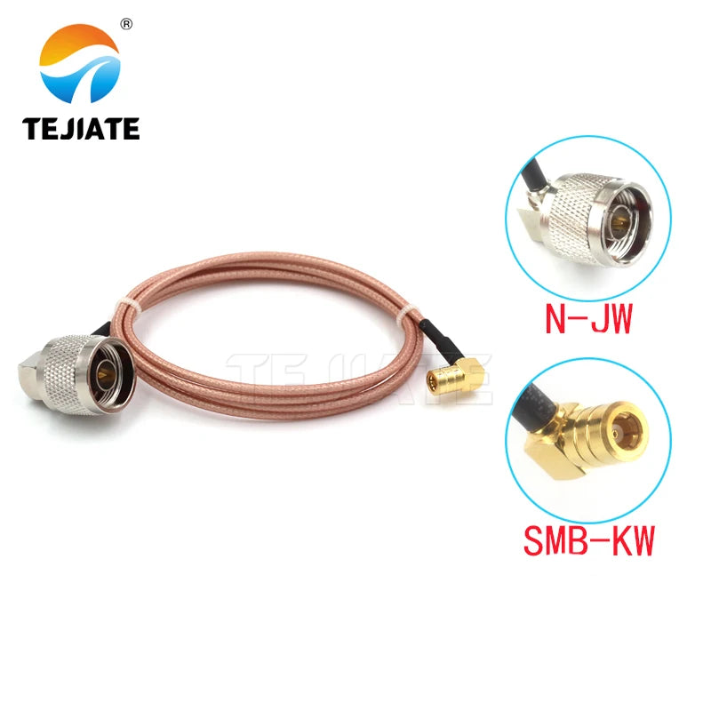 1PCS TEJIATE Adapter Cable N To SMB Type NJW Convert SMBKW 8-90CM 1M 1.5M 2M Length Connector RG316 Wire