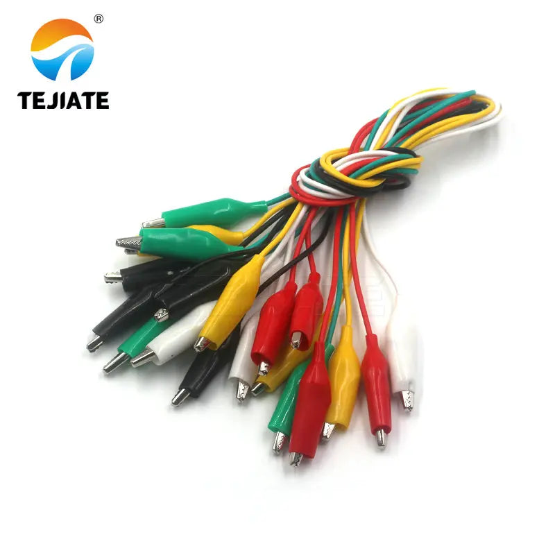 1Lot/10pcs Double Header Alligator Clip Power Test Line Chromatic Wire Small/Medium/Large Experimental Component