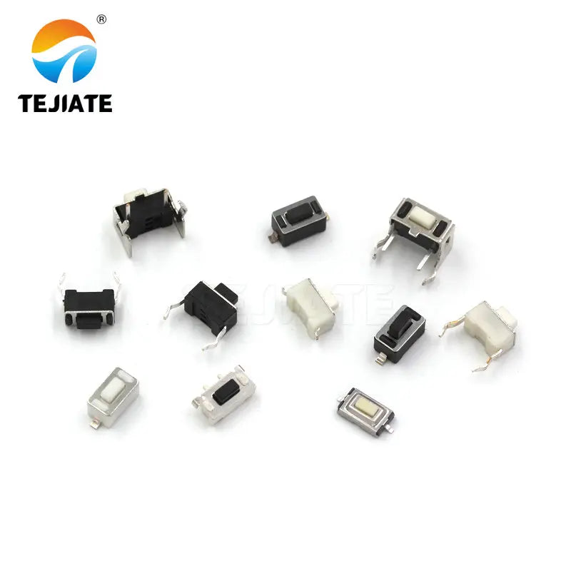 50PCS Patch Direct Insertion Horizontal-type 2 Feet Touch Key Microswitch Copper 2 Foot Side Press Button Switch 3*6*5MM Bracket