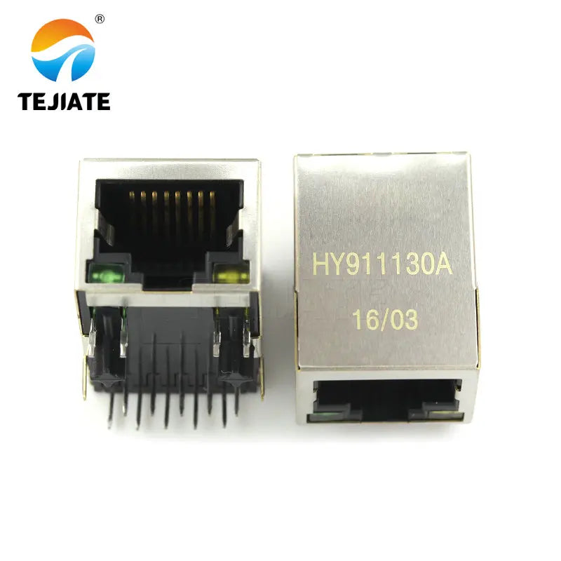10PCS HR911130A/HY911130A Gigabit RJ45 network interface socket with light