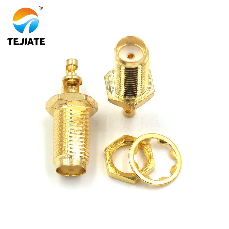 50PCS SMA Female/male Header RPSMA-KY/KWE-1.13 Outer Screw Inner Pin/hole Reverse Connection Pressure Welding Feeder Connector