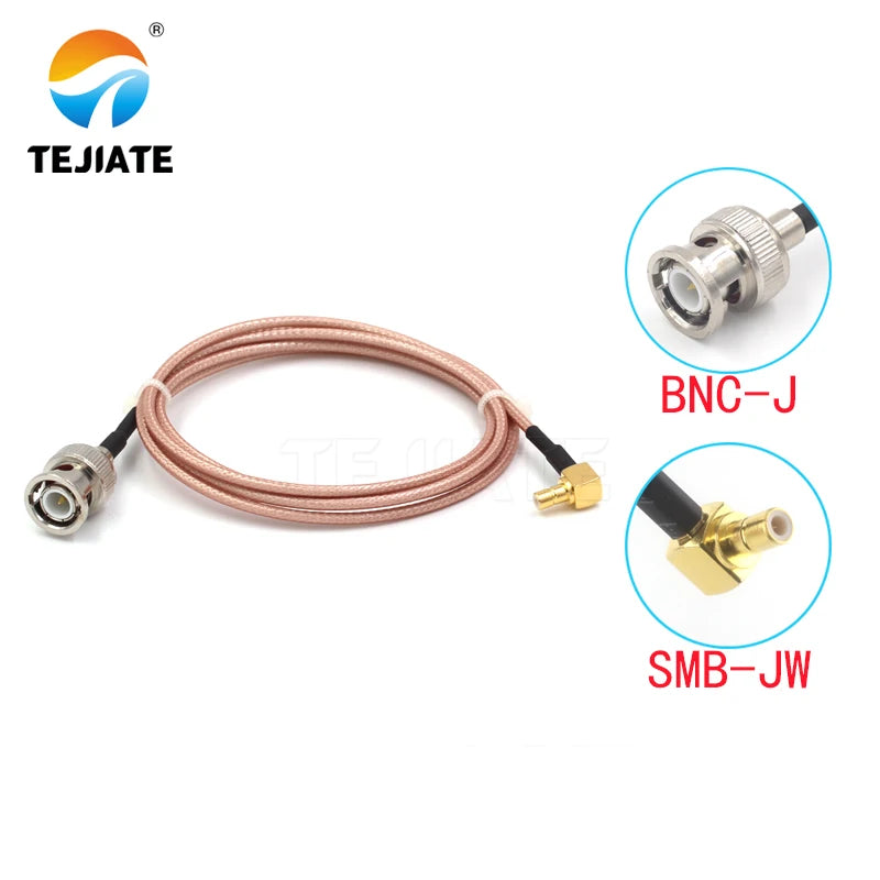 1PCS TEJIATE Adapter Cable SMB To BNC Type SMBJW Convert BNCJ 8-90CM 1M 1.5M 2M Length Connector RG316 Wire