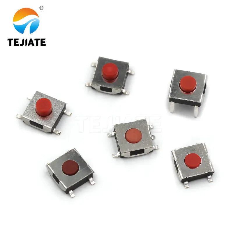 50PCS Key-switch 6x6x2.5/2.7/3.1/3.4/3.7MM Push-button Microswitch 4/5 Feet Paster/vertical Type
