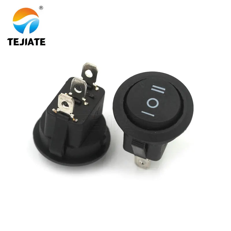 5PCS Ship-type Power Switch Boat Shaped Round Rocker Switch 2/3/4 Feet Red/Green/White/Black Press button 6A 250V Cat eye