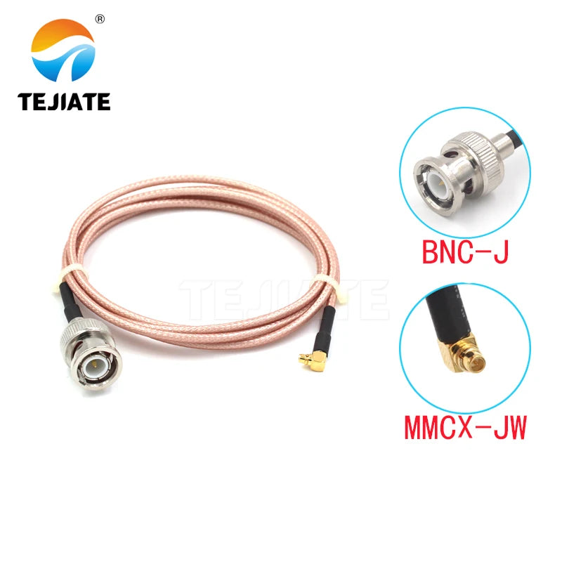 1PCS TEJIATE Adapter Cable MMCX To BNC Type MMCXJW Convert BNCJ 8-90CM 1M 1.5M 2M Length Connector RG316 Wire