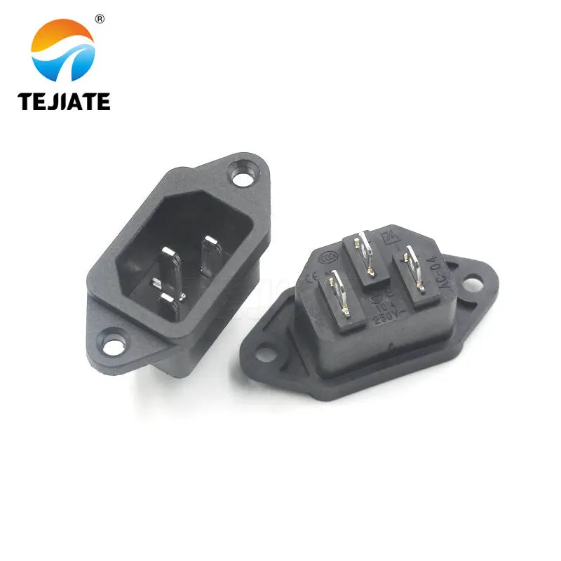 1PCS AC Three-core Plug Three-hole Socket Male/Female Header Charge-line Power-wire Pure Copper
