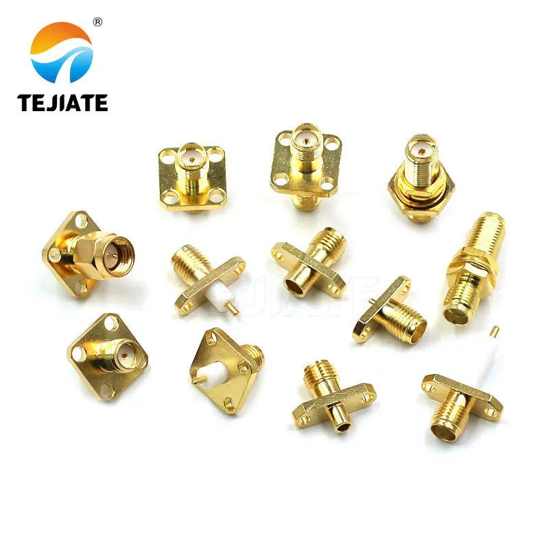1PCS SMA KF-JFD-KFD 2/4 Hole Flange Square Connector Rhombic Female Base Adapter Waterproof Ring