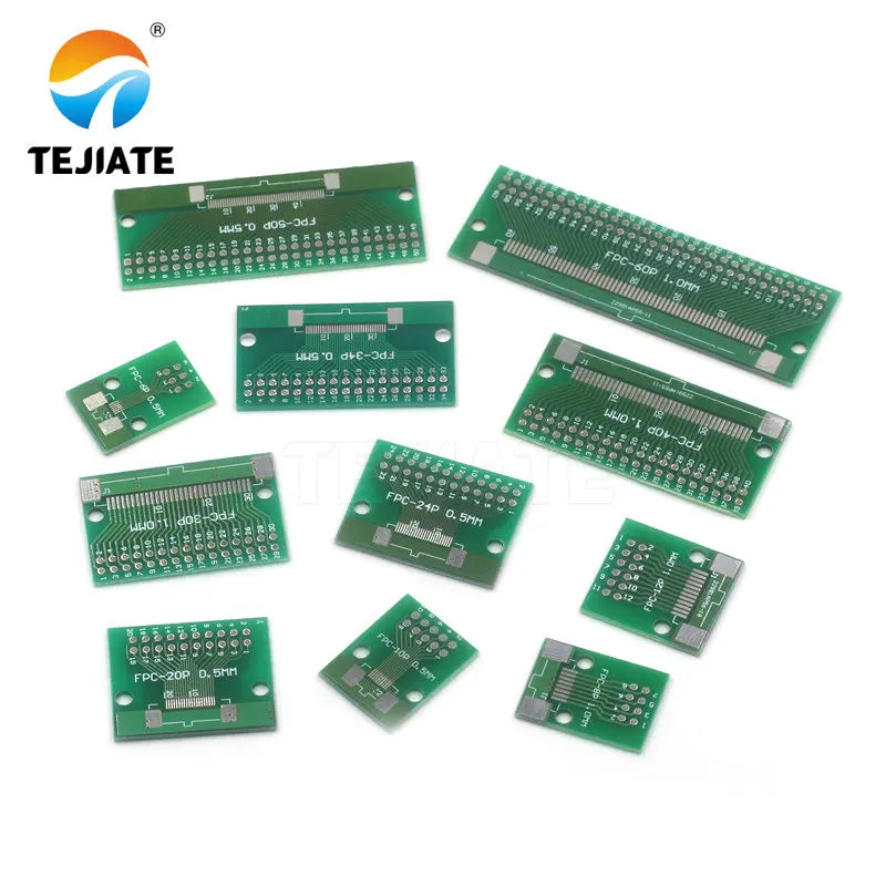 1pcs Double Side 0.5mm 1mm FFC FPC 6 8 10 12 20 30 40 50 60 Pin to 2.54mm FPC/FFC SMT Adapter Socket Plate PCB Board connector