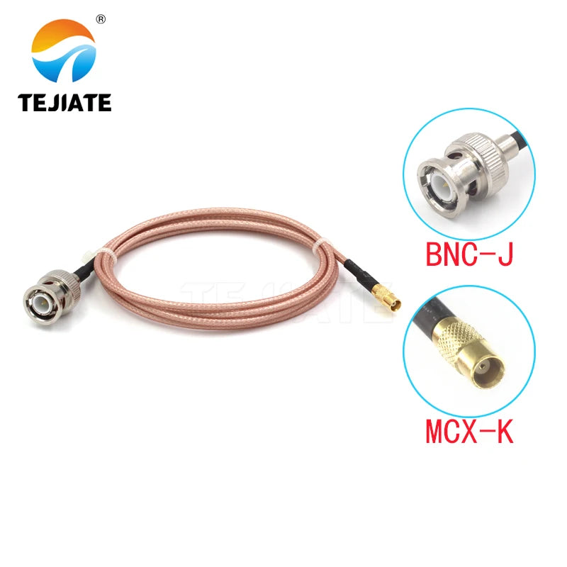 1PCS TEJIATE Adapter Cable MCX To BNC Type MCXK Convert BNCJ 8-90CM 1M 1.5M 2M Length Connector RG316 Wire