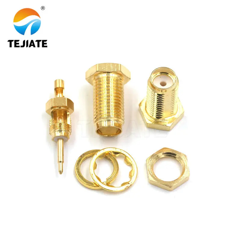 50PCS SMA Female/male Header RPSMA-KY/KWE-1.13 Outer Screw Inner Pin/hole Reverse Connection Pressure Welding Feeder Connector