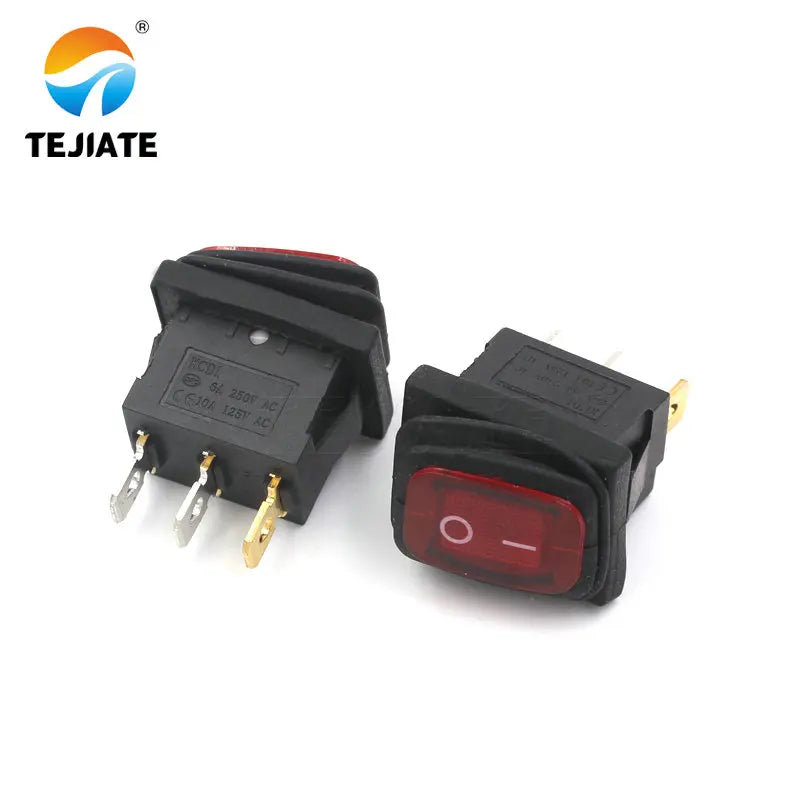 1PCS Toggle Switch KCD1 Ship-type Rocker Switch 2/3 Feet 2 Gear Waterproof Boat Shaped High Current Power Microswitch Electronic