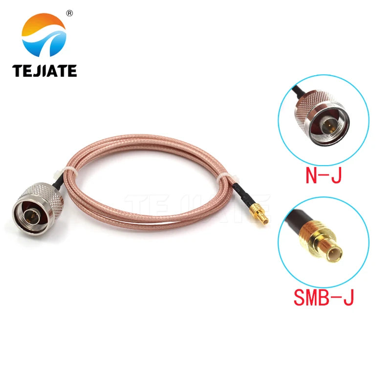 1PCS TEJIATE Adapter Cable N To SMB Type N-J Convert SMB-J 8-90CM 1M 1.5M 2M Length Connector RG316 Wire
