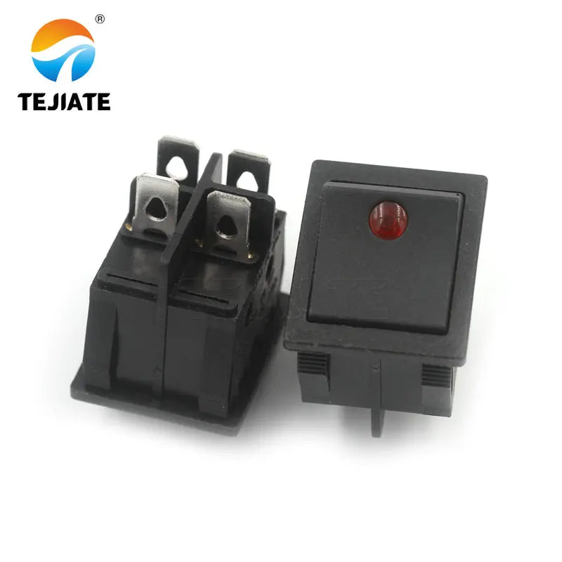 5PCS KCD4 Microswitch Boat-type Toggle Switch Reset Ship-type Seesaw Cateye Light 4/6 Feet 2/3 Gear Power Button Kit