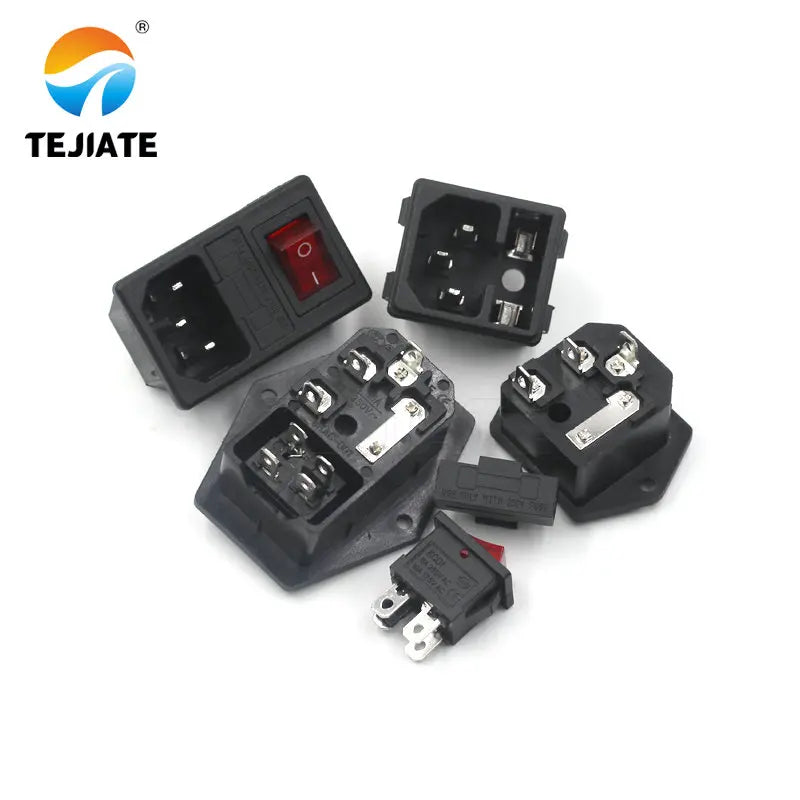 1PCS AC Three-core Plug Three-hole Socket Male/Female Header Charge-line Power-wire Pure Copper