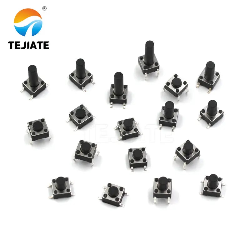 100PCS DIP Microswitch Tact Switch Press-button Switch Vertical Key Switch 6*6*4.3/4.5/5/6/7/7.5/8/9/10/11/12/13MM 4 Feet