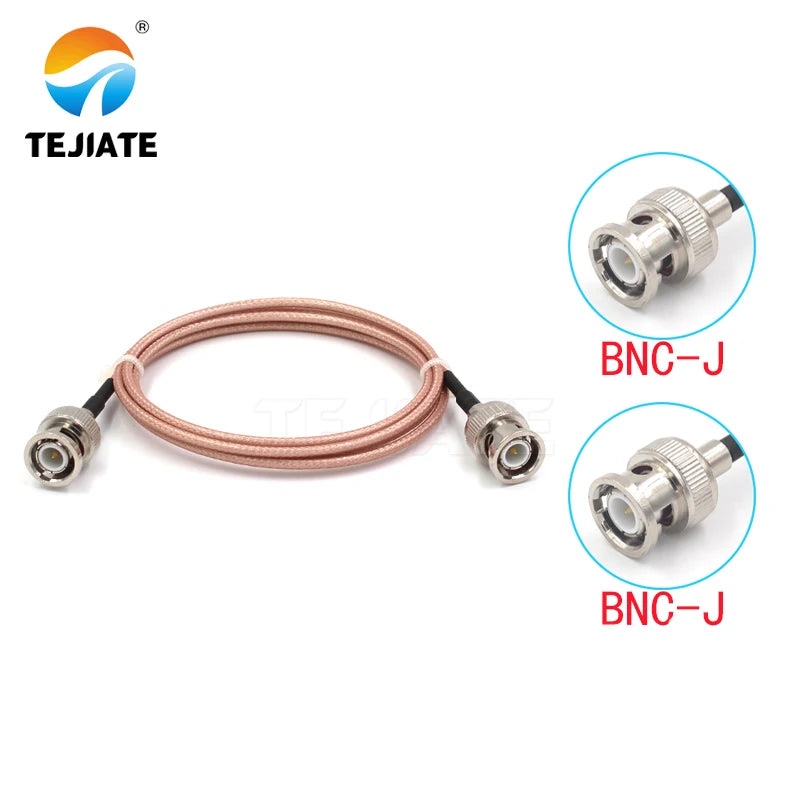 1PCS TEJIATE Adapter Cable BNC To BNC Type BNCJ Convert BNCJ 8-90CM 1M 1.5M 2M Length Connector RG316 Wire