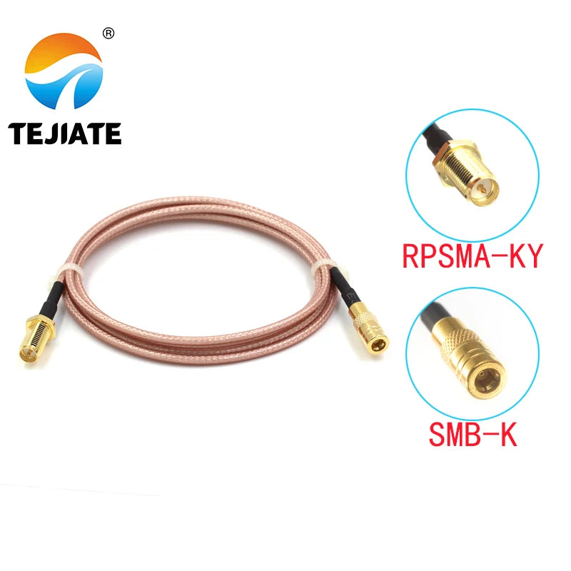 1PCS TEJIATE Adapter Cable SMB To RPSMA Type SMB-K Convert RPSMA-KY 8-90CM 1M 1.5M 2M Length Connector RG316 Wire