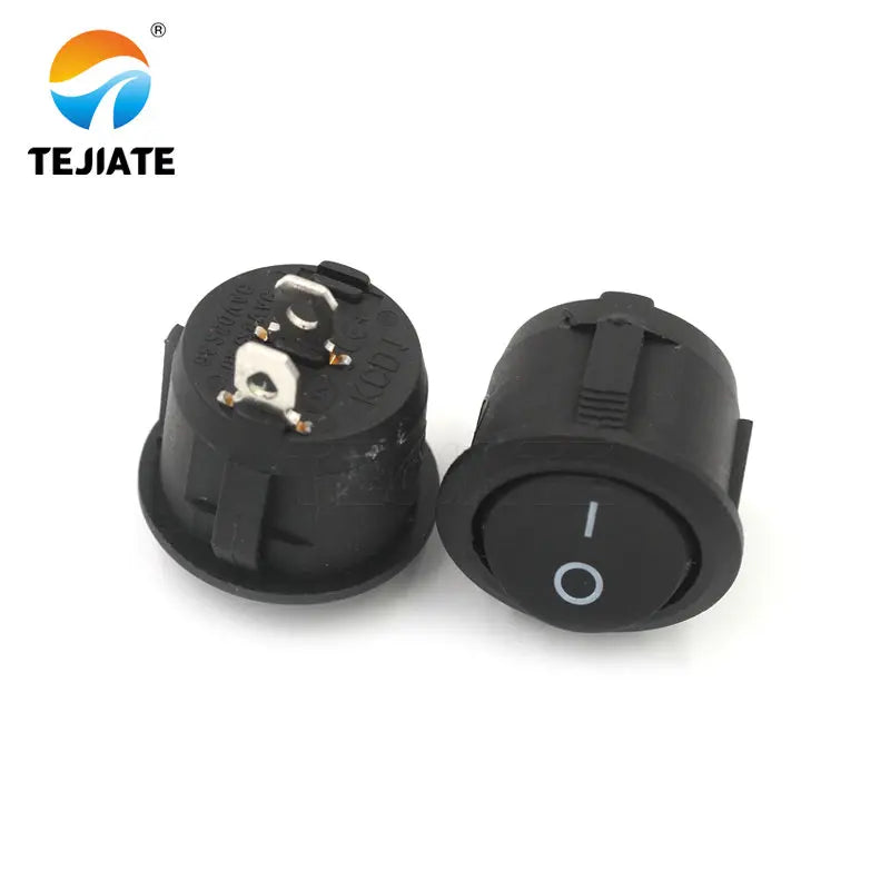 5PCS Ship-type Power Switch Round Seesaw Microswitch KCD1-105 10A/125V 6A/250V 2 Feet 2 Gear Red/Black