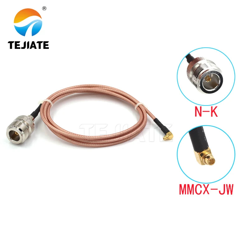 1PCS TEJIATE Adapter Cable N To MMCX Type NK Convert MMCXJW 8-90CM 1M 1.5M 2M Length Connector RG316 Wire