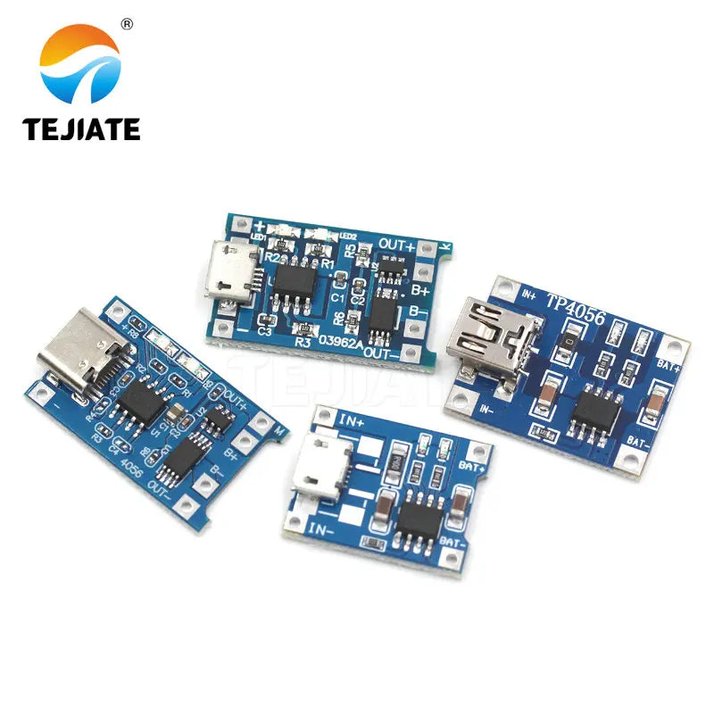 10Pcs MINI Micro USB 5V 1A 18650 TP4056 Lithium Battery Charger Module Charging Board With Protection Dual Functions 1A Li-ion