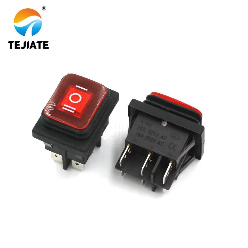 1PCS Toggle Switch KCD4 Ship-type Rocker Switch 4/6 Feet 2/3 Gear Waterproof Boat Shaped High Current Power Microswitch