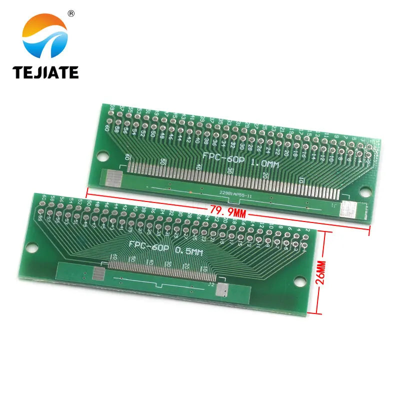 1pcs Double Side 0.5mm 1mm FFC FPC 6 8 10 12 20 30 40 50 60 Pin to 2.54mm FPC/FFC SMT Adapter Socket Plate PCB Board connector