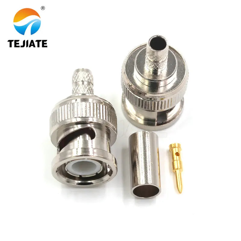 1PCS BNC Adapter J-1.5 J-3 JW-1.5 JW-3 Q9 Male Header Bent Type Right Angle Crimp Feeder Match For RG58/142/316