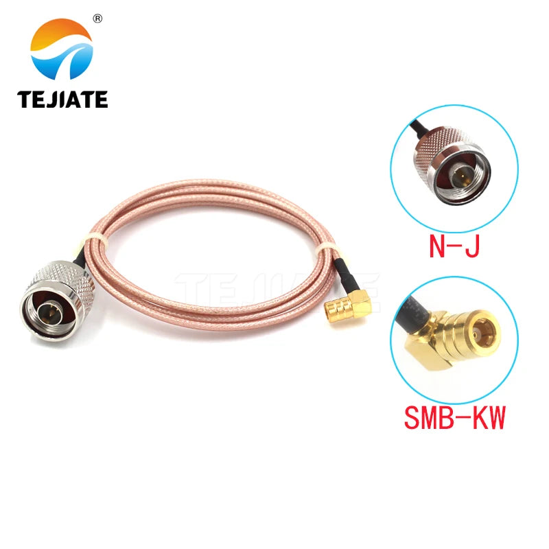 1PCS TEJIATE Adapter Cable N To SMB Type NJ Convert SMBKW 8-90CM 1M 1.5M 2M Length Connector RG316 Wire