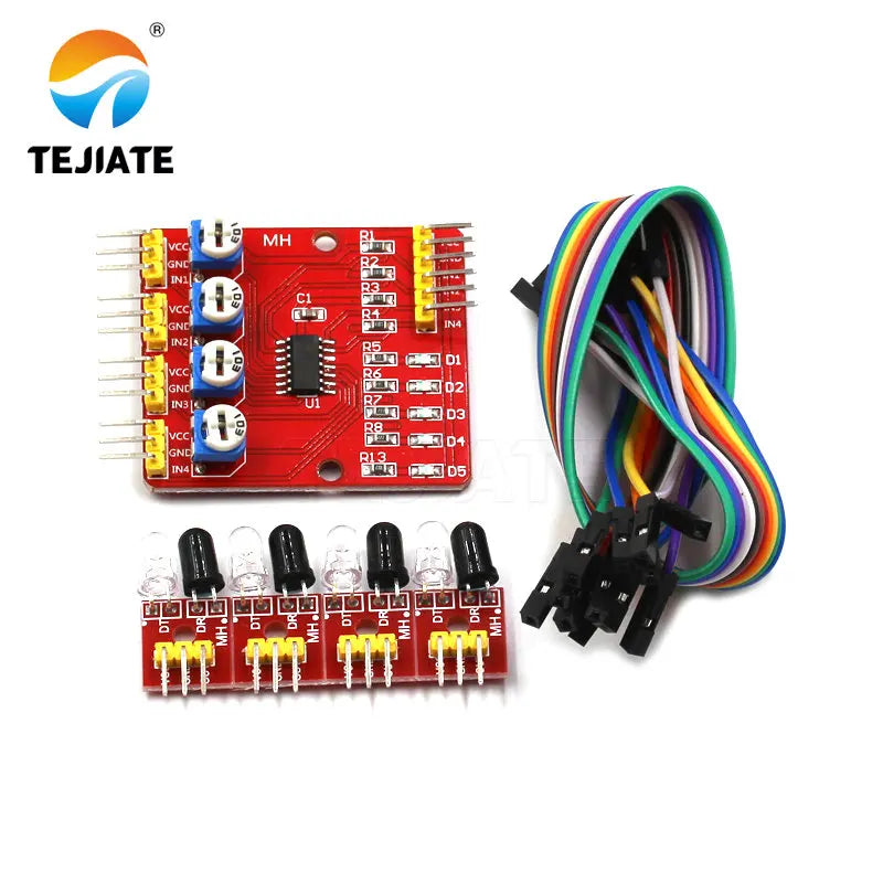 1PCS Tracking/Avoiding Obstacle Sensor Module Four Way Infrared Patrol Modular Unit Robot Intelligent Toy Car