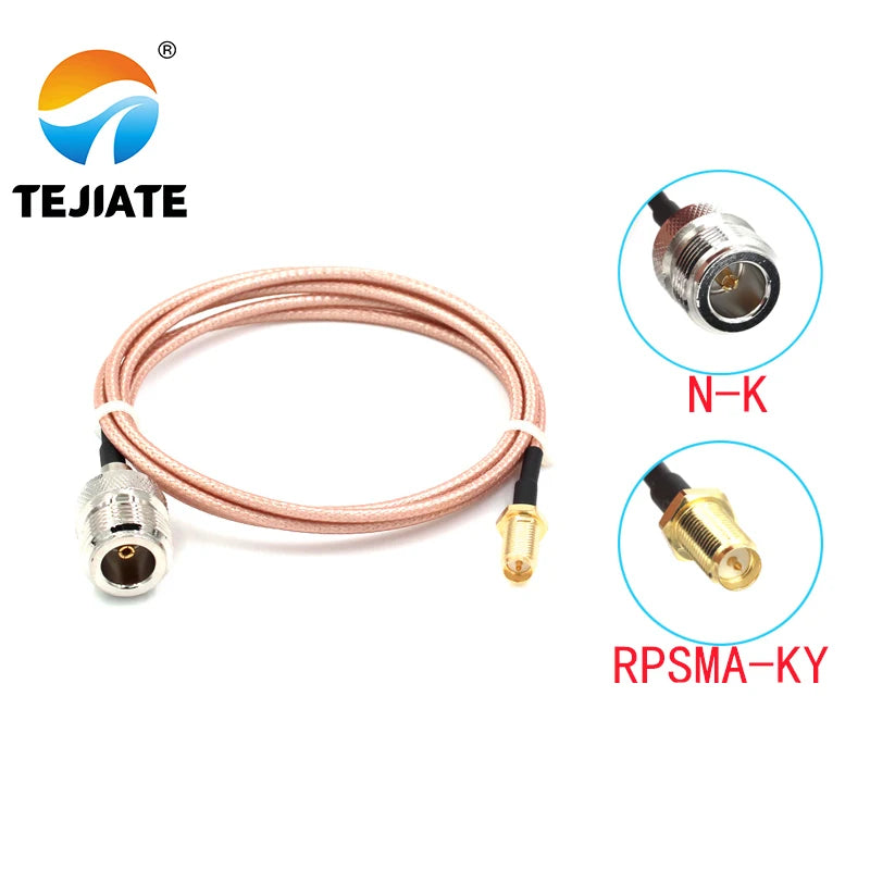 1PCS TEJIATE Adapter Cable RPSMA To N Type RPSMA-KY Convert N-K 8-90CM 1M 1.5M 2M Length Connector RG316 Wire