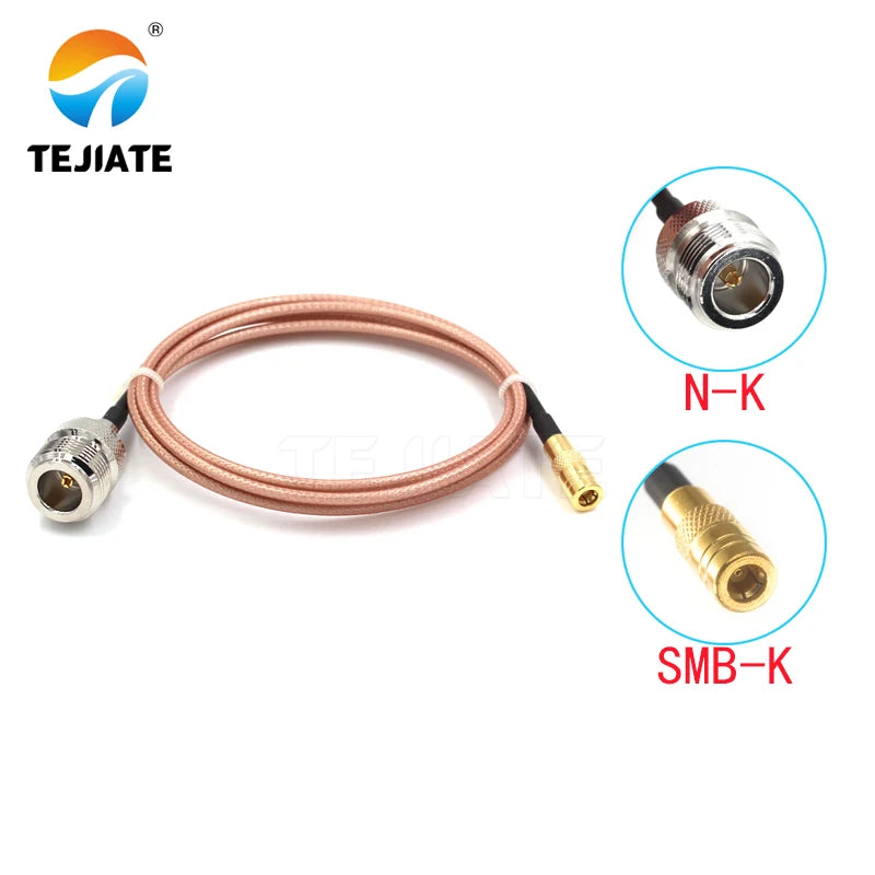 1PCS TEJIATE Adapter Cable N To SMB Type NK Convert SMBK 8-90CM 1M 1.5M 2M Length Connector RG316 Wire