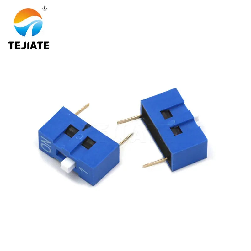 10PCS Toggle Switch Direct-insertion Type Flat Pulling DIP Snap Switches 2.54MM 1/2/3/4/5/6/8P Blue Dial Switch