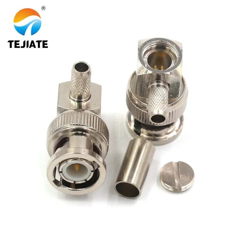 1PCS BNC Adapter J-1.5 J-3 JW-1.5 JW-3 Q9 Male Header Bent Type Right Angle Crimp Feeder Match For RG58/142/316