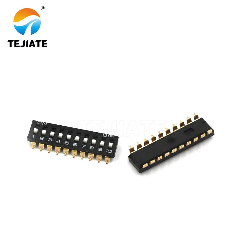5PCS Toggle Switch Patch Flat Pulling DIP Snap 2.54MM 1/2/3/4/5/6/8/10P Black Dial Address ON / OFF