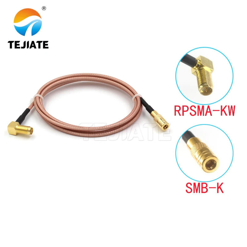 1PCS TEJIATE Adapter Cable SMB To RPSMA Type SMB-K Convert RPSMA-KW 8-90CM 1M 1.5M 2M Length Connector RG316 Wire