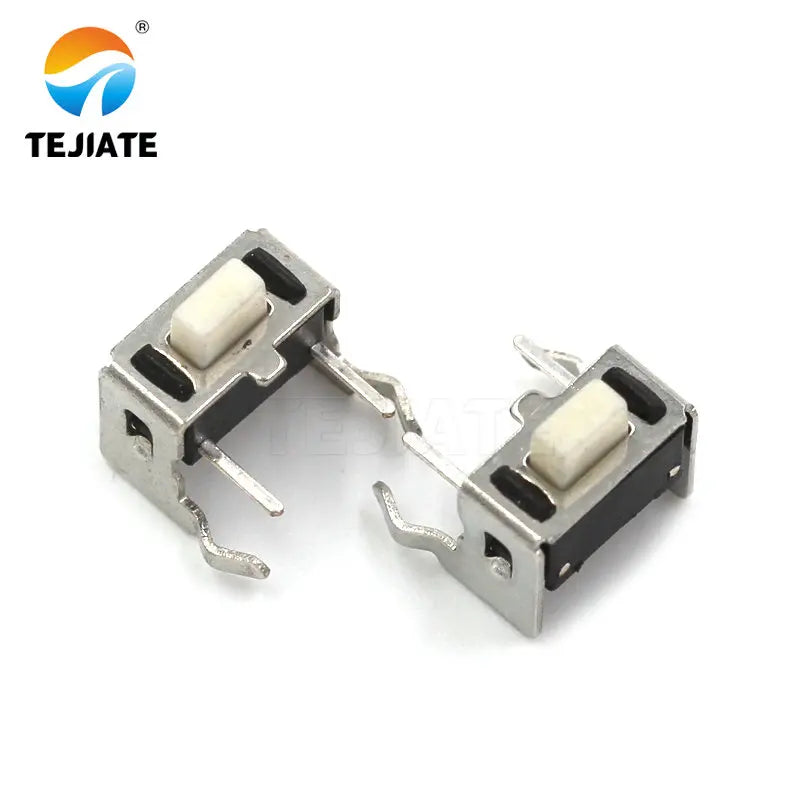 50PCS Patch Direct Insertion Horizontal-type 2 Feet Touch Key Microswitch Copper 2 Foot Side Press Button Switch 3*6*5MM Bracket