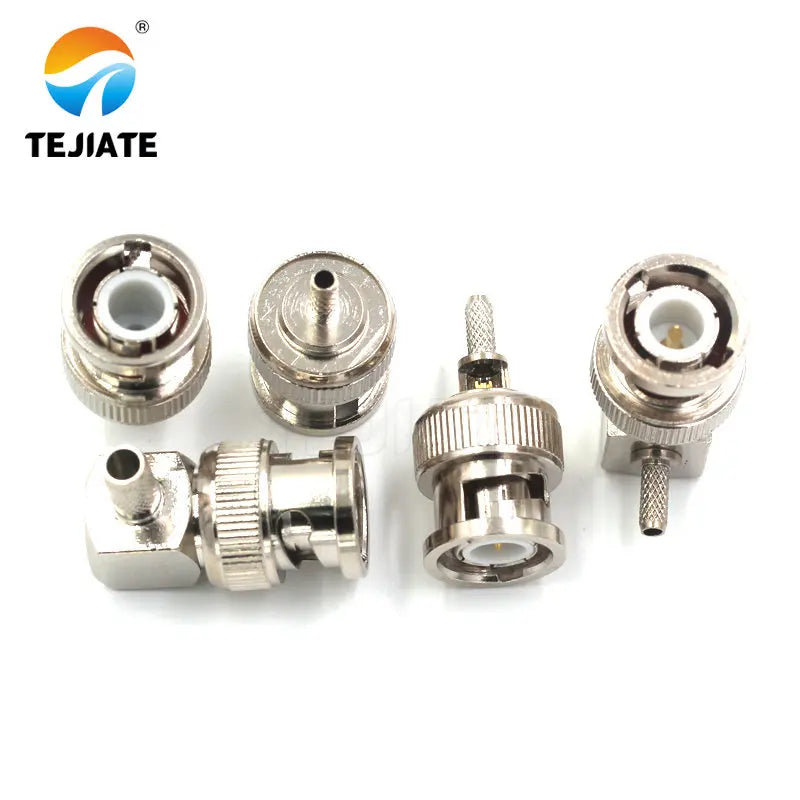 1PCS BNC Adapter J-1.5 J-3 JW-1.5 JW-3 Q9 Male Header Bent Type Right Angle Crimp Feeder Match For RG58/142/316